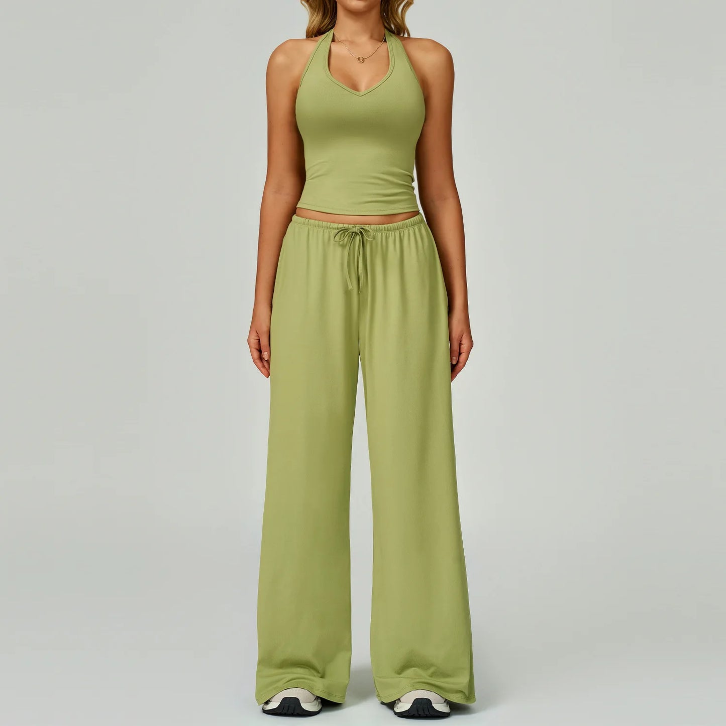 A&A Flexi Halter Top & Drawstring Trousers Set