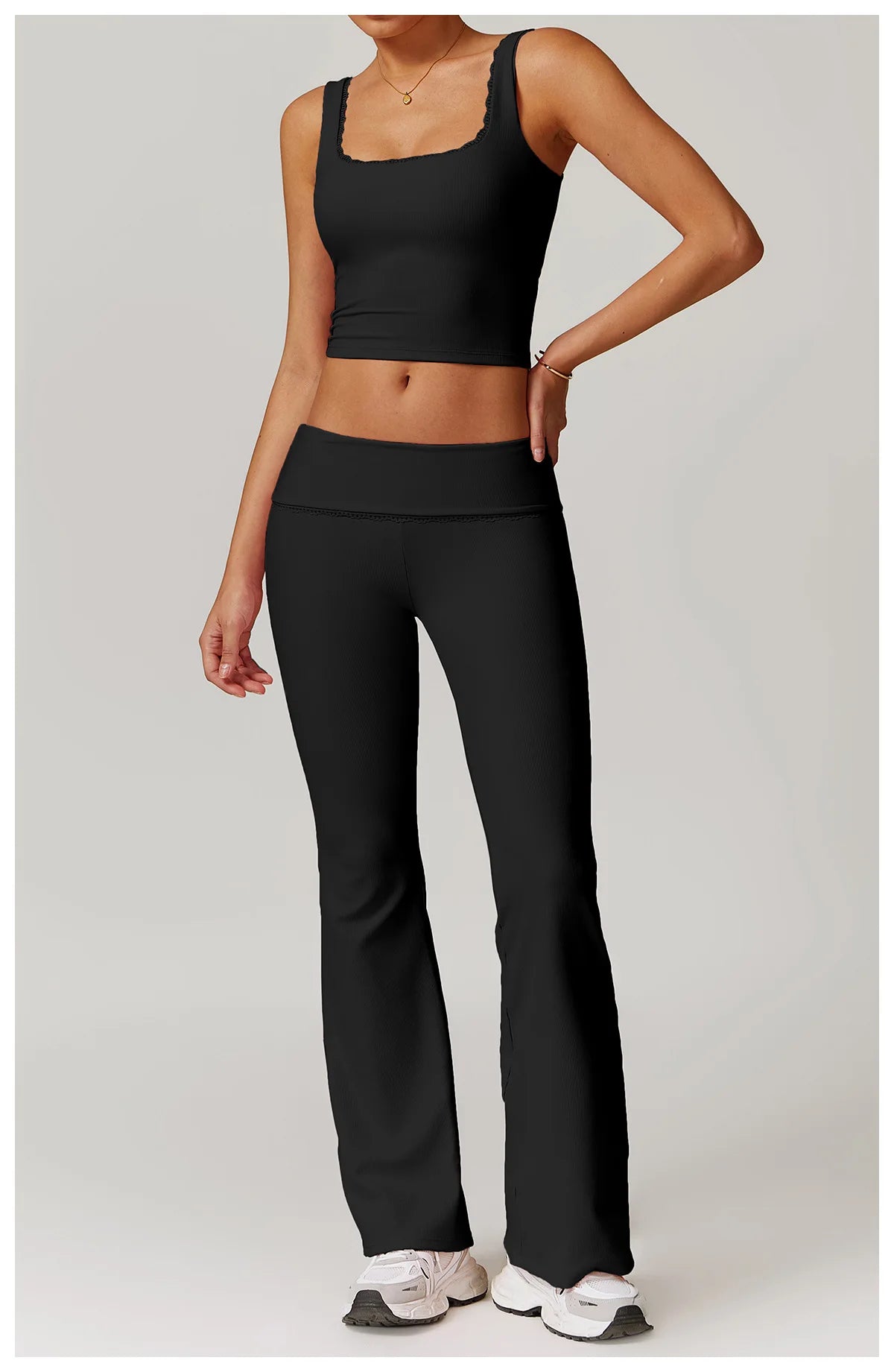 A&A ProLounge Vest Top & Fold Over Flare Trousers