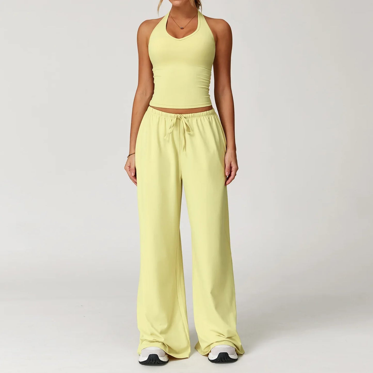 A&A Flexi Halter Top & Drawstring Trousers Set