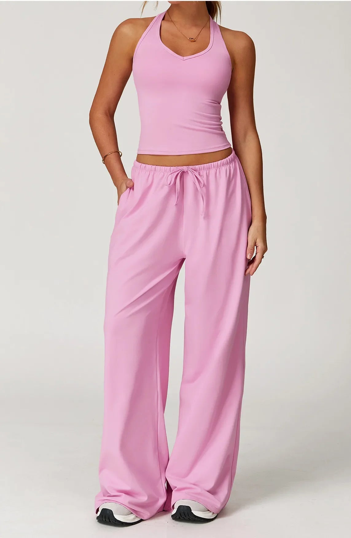 A&A Flexi Halter Top & Drawstring Trousers Set