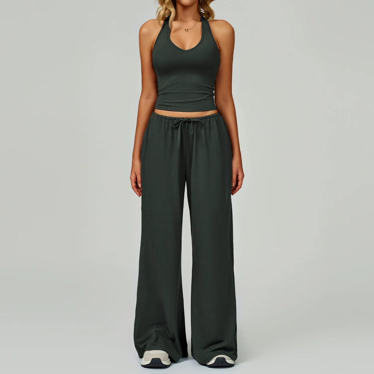 A&A Flexi Halter Top & Drawstring Trousers Set