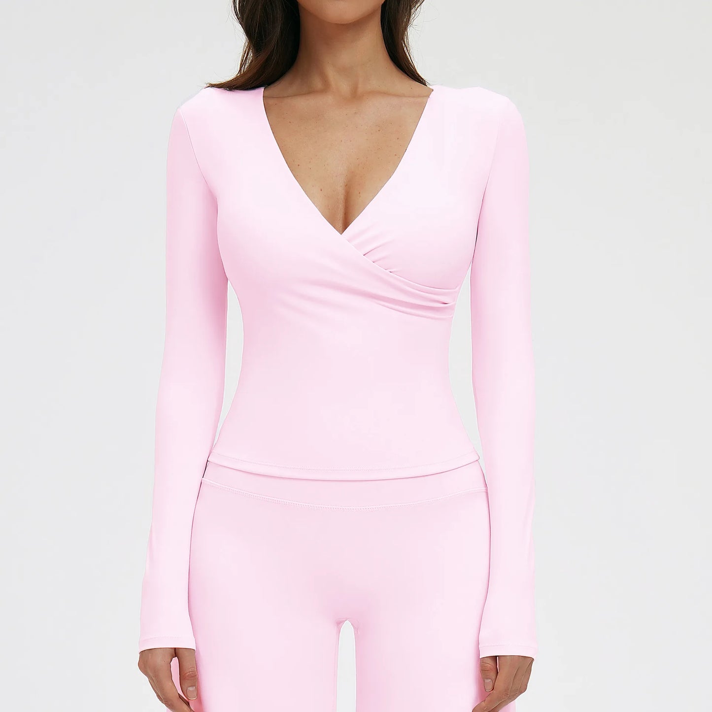A&A Flexi Built In Bra Long Sleeve Front Twist Top