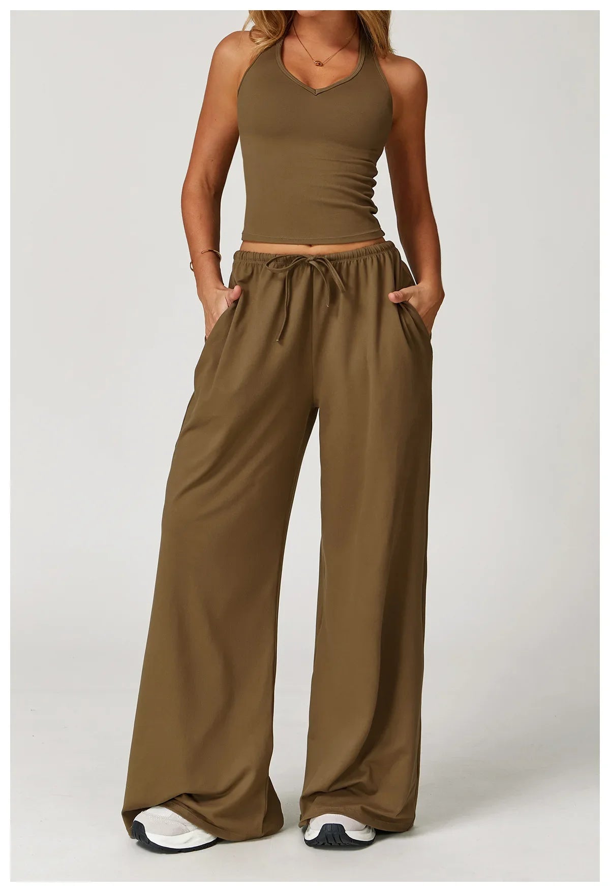 A&A Flexi Halter Top & Drawstring Trousers Set