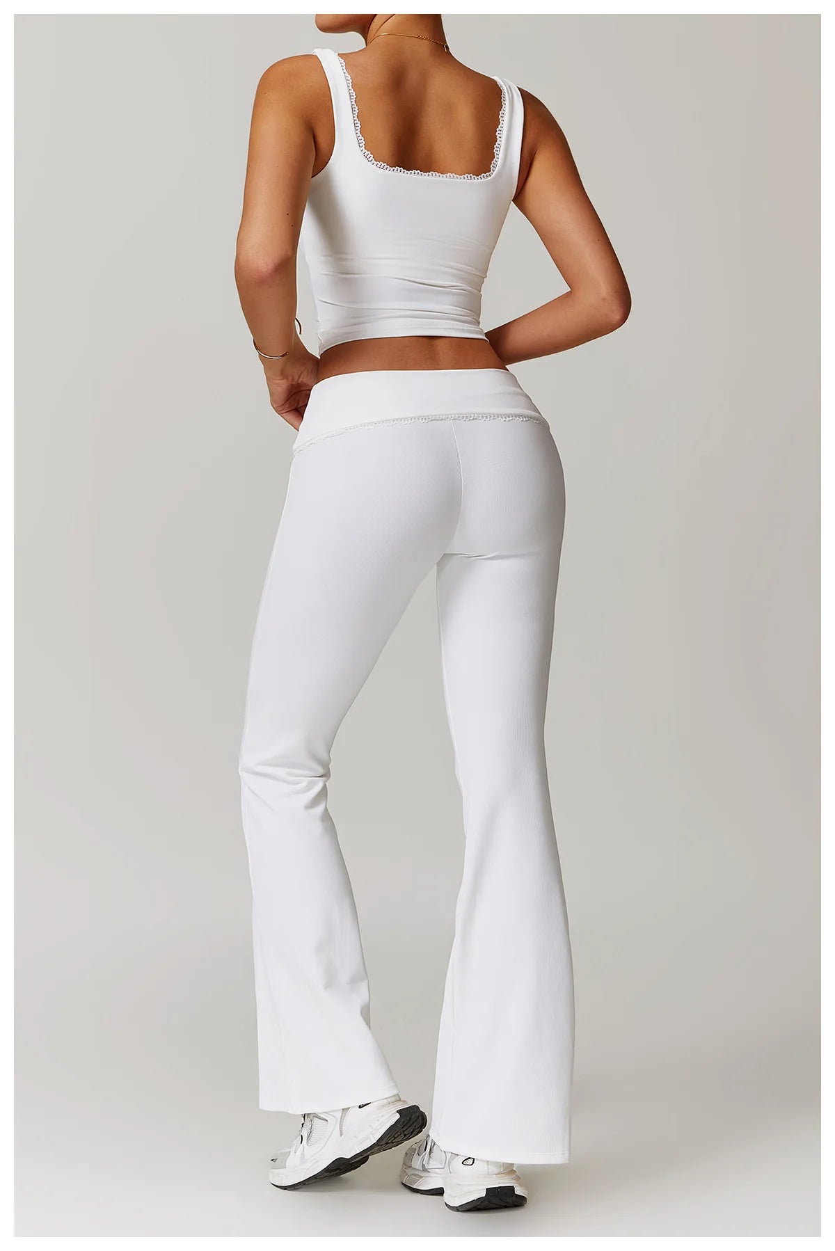 A&A ProLounge Fold Over Lace Trim Flare Trousers