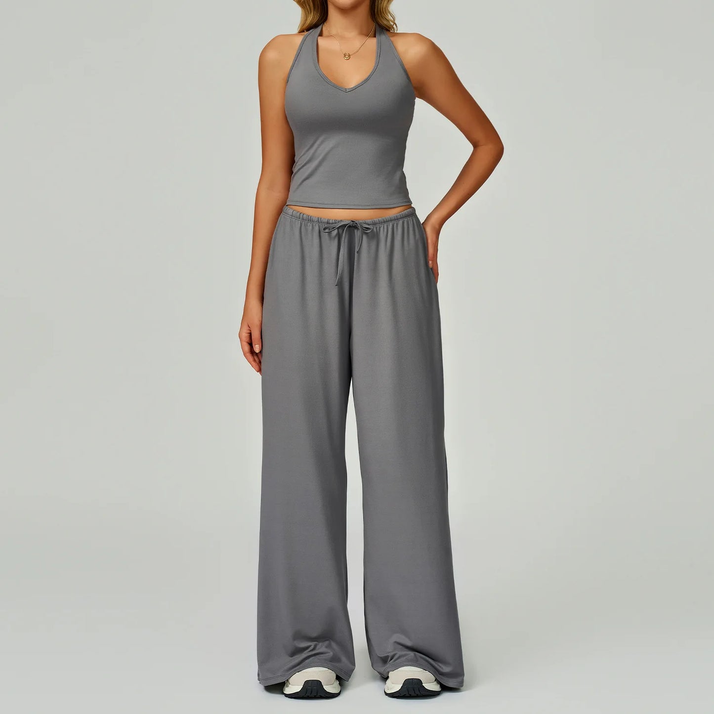 A&A Flexi Halter Top & Drawstring Trousers Set