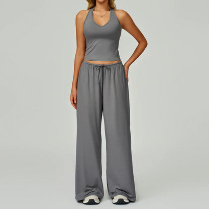 A&A Flexi Halter Top & Drawstring Trousers Set