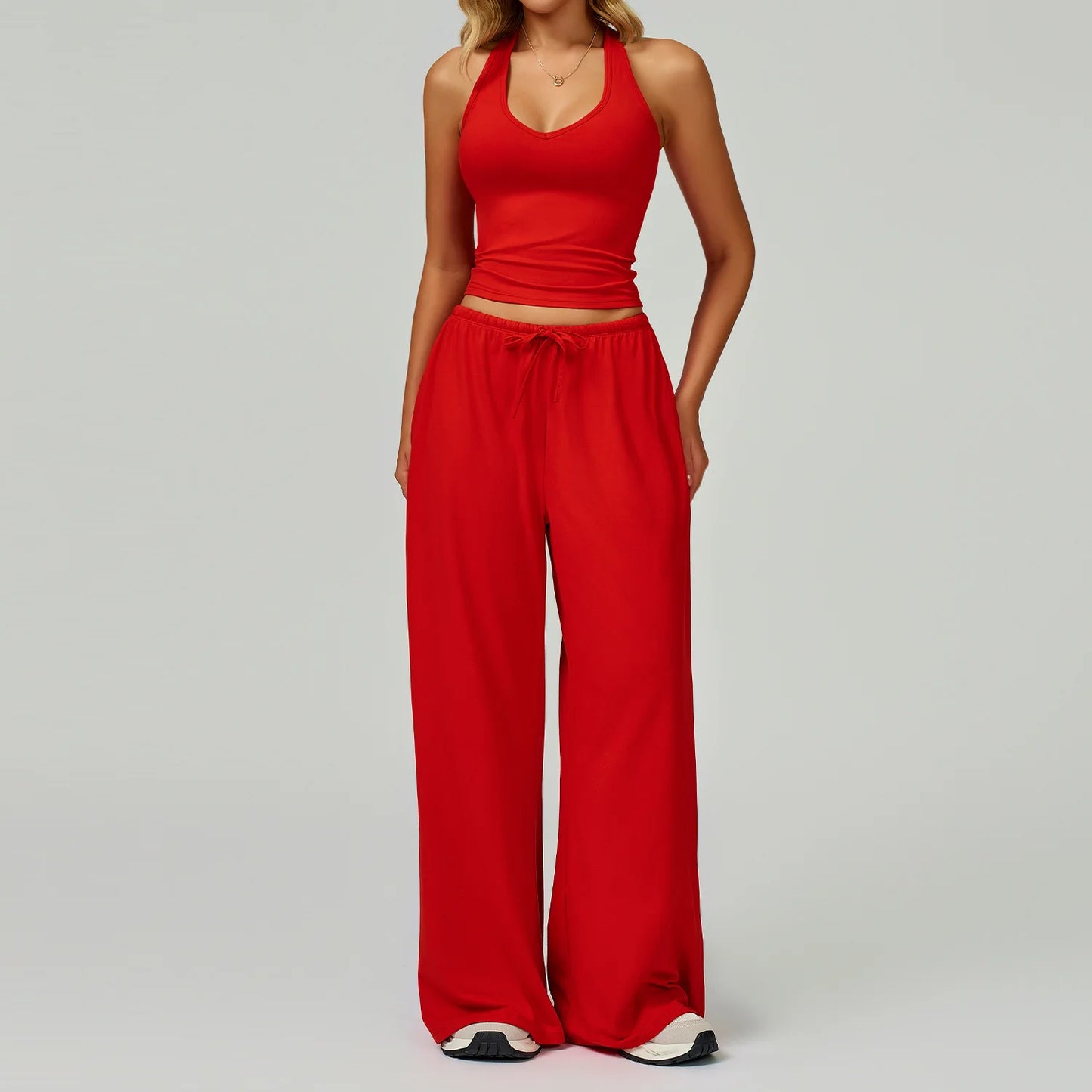 A&A Flexi Halter Top & Drawstring Trousers Set