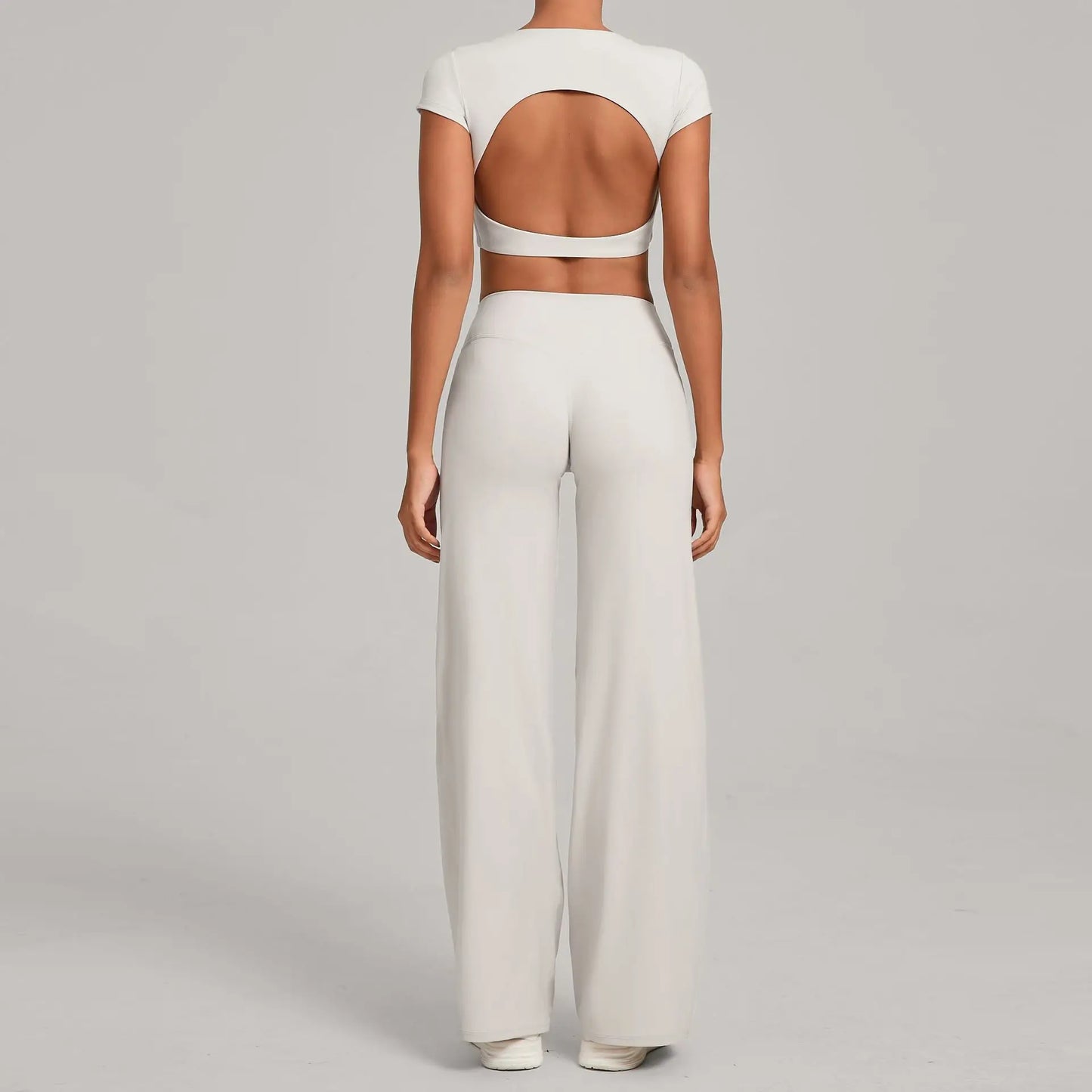 A&A Flexi Open Back Crop Top & Straight Leg Bottoms Set