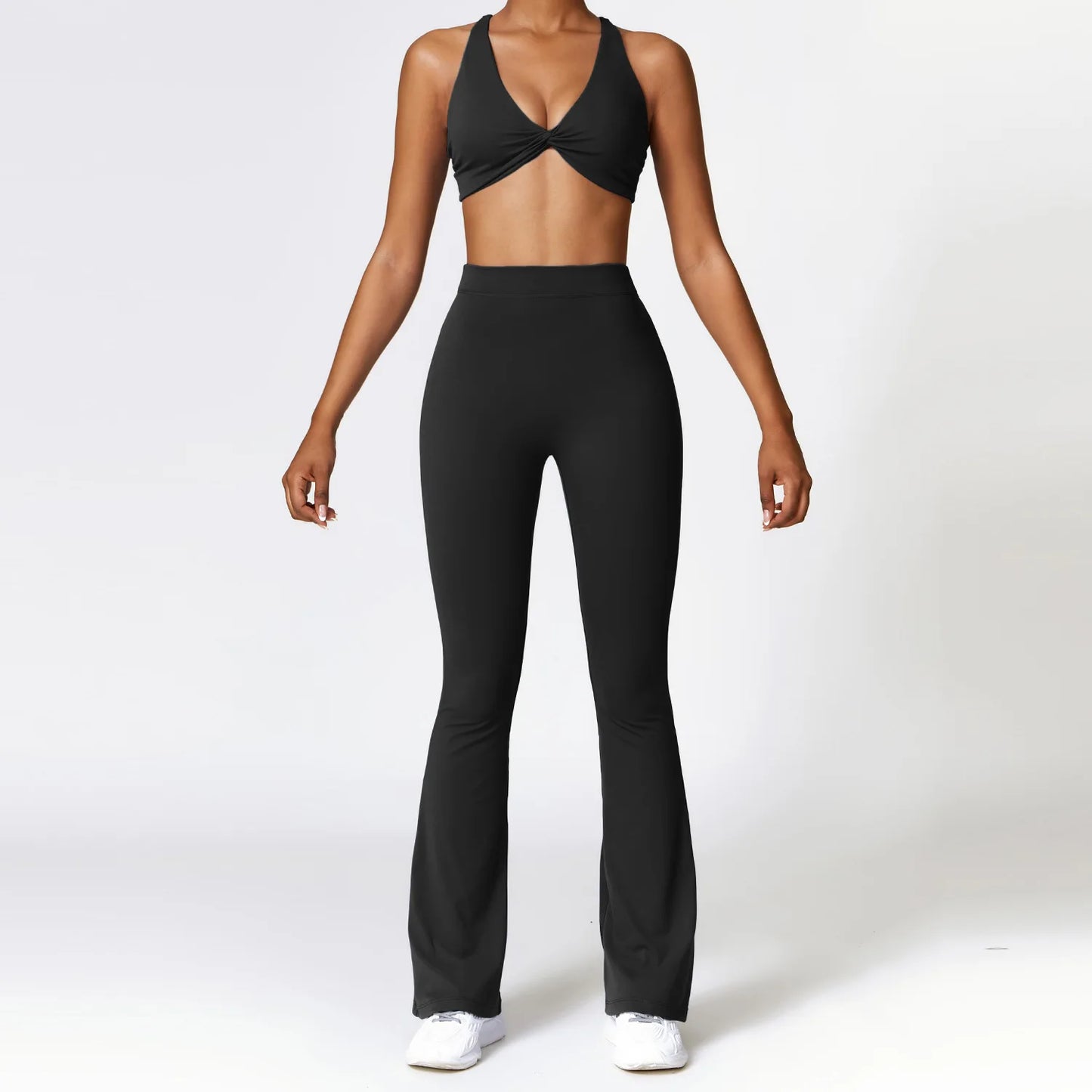 A&A ProSculpt Cross Back Sports Bra & Scrunch Flare Leggings Set