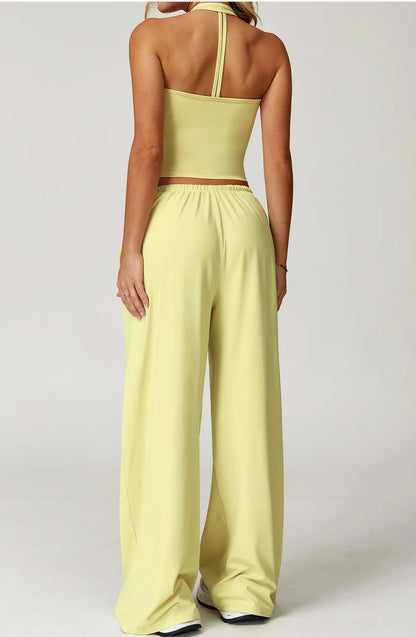 A&A Flexi Halter Top & Drawstring Trousers Set