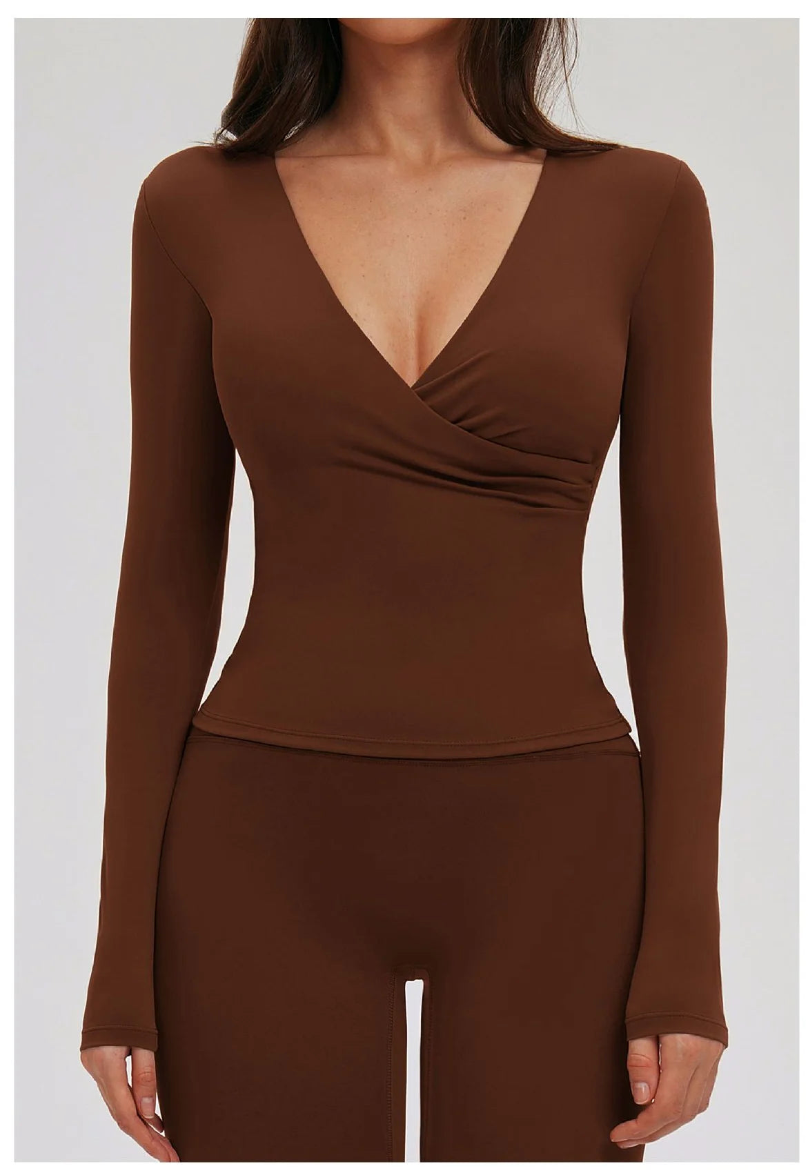 A&A Flexi Built In Bra Long Sleeve Front Twist Top