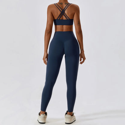 A&A Flexi Scrunch Leggings & Cross Back Sports Bra Set