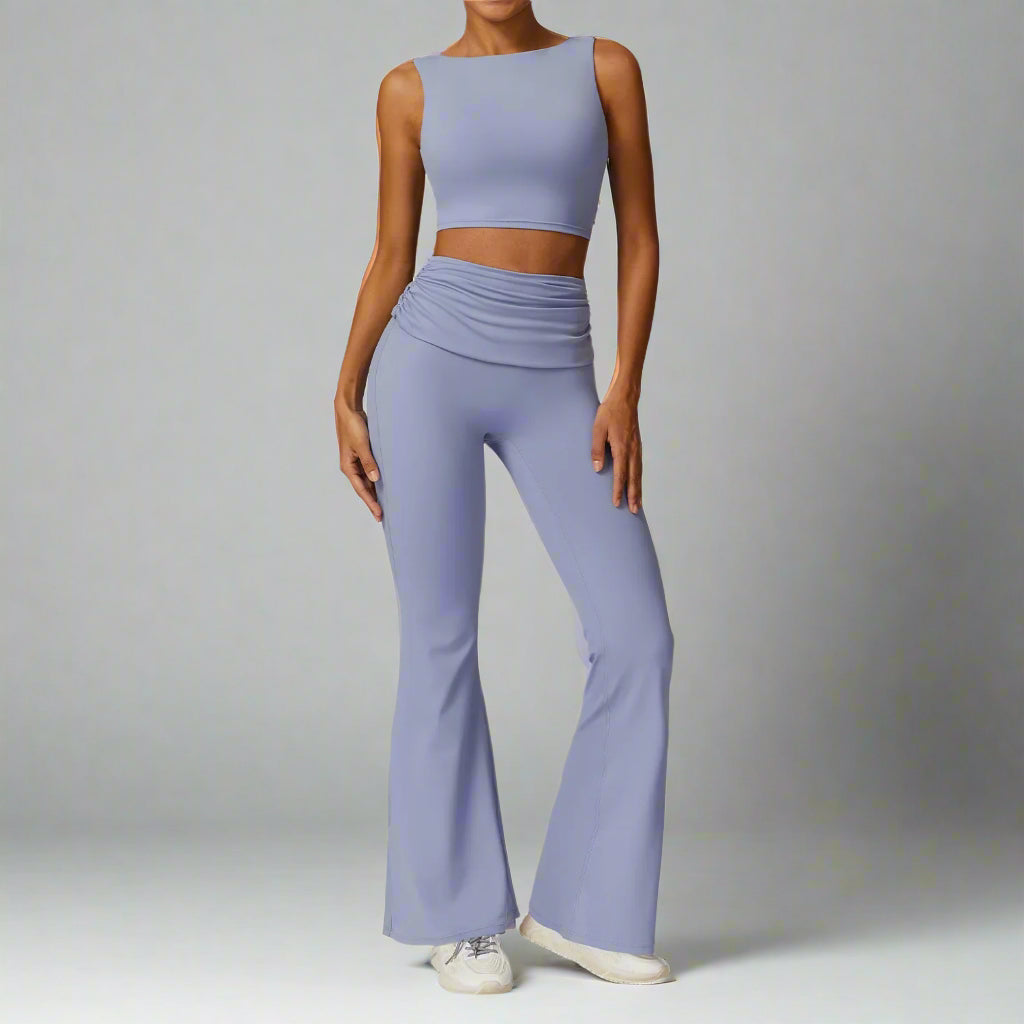 A&A Flexi Flare Fold Over Leggings & Racer Top Set