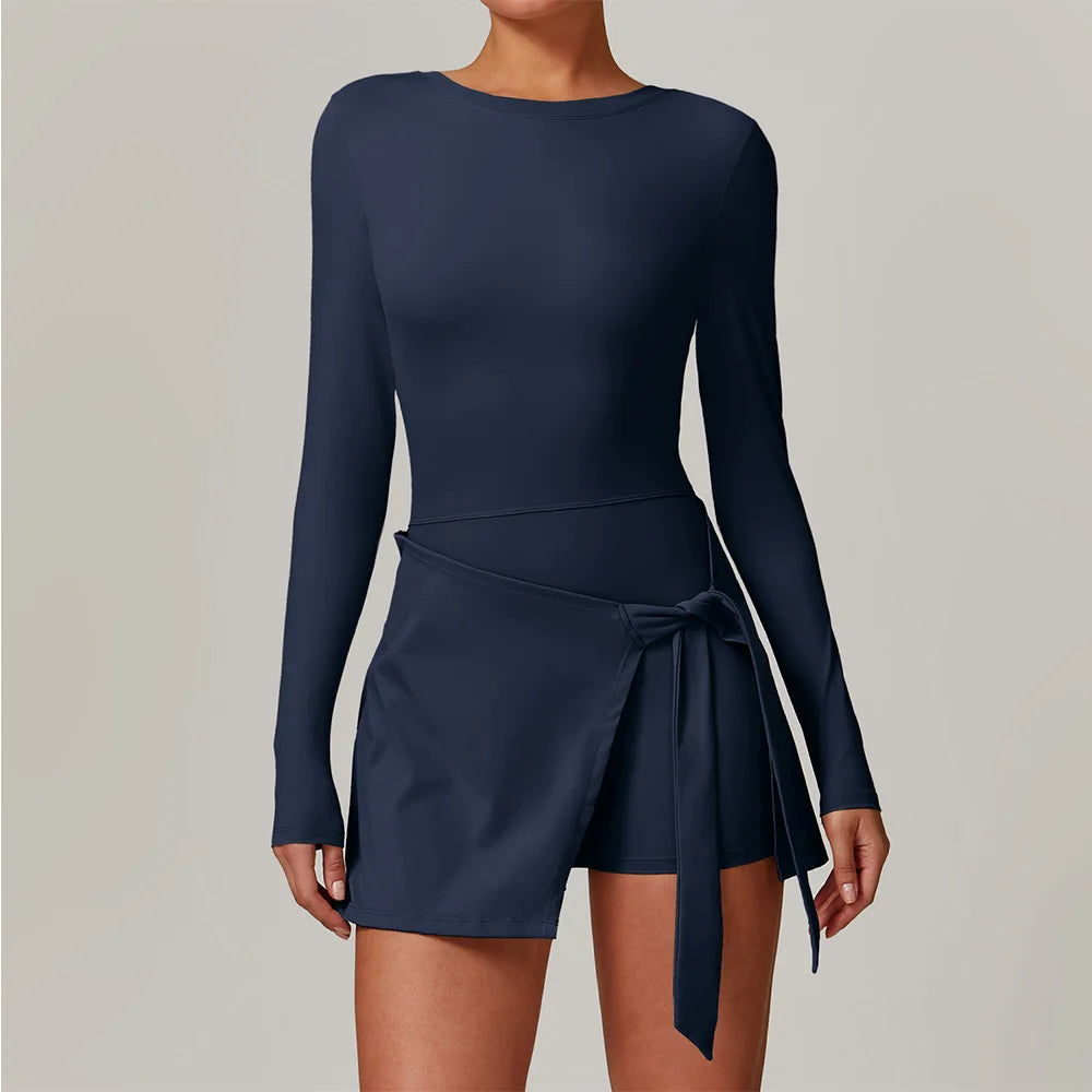 A&A Flexi Long Sleeve Wrap Tennis Skort Dress