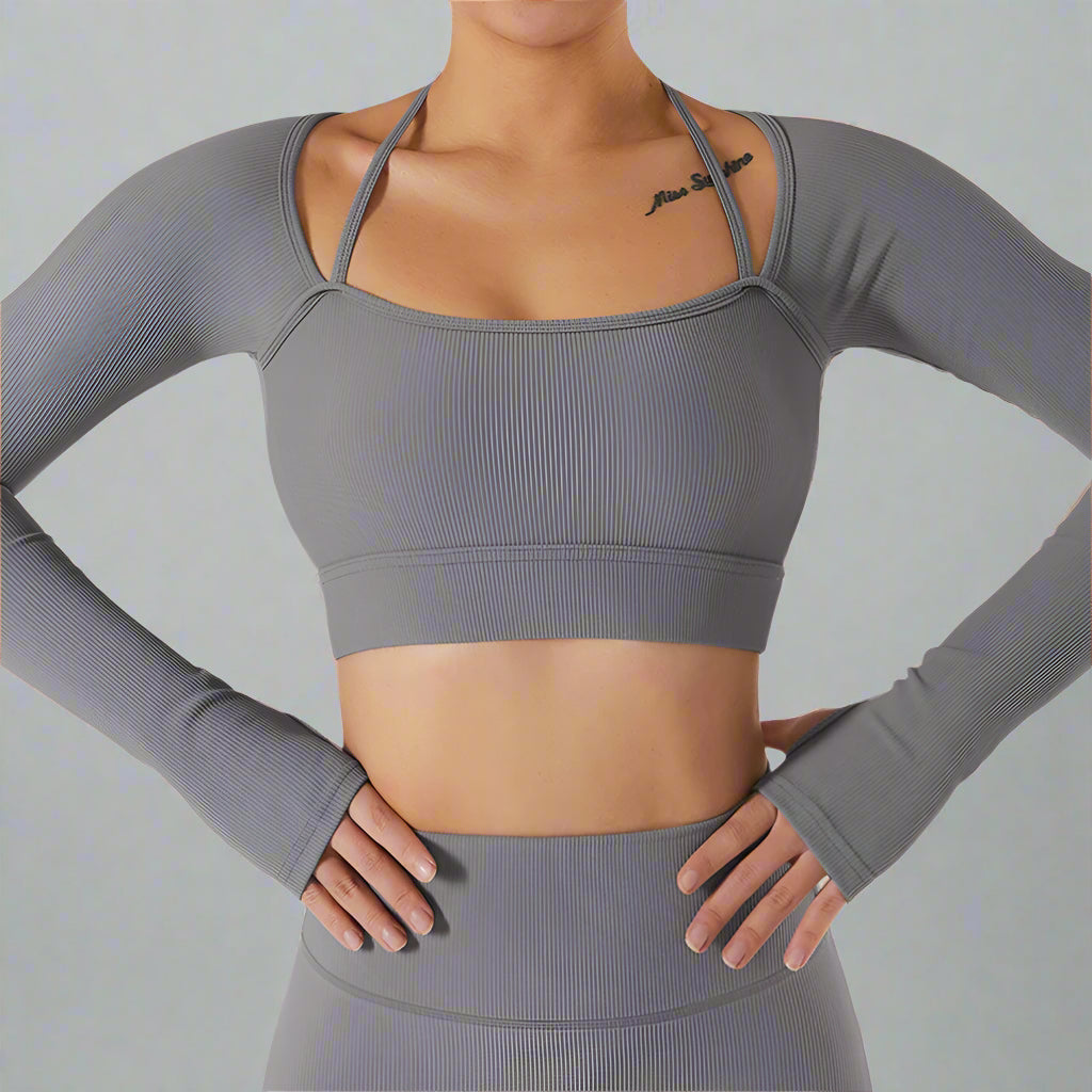 A&A ProSculpt Long Sleeve Sports Crop Top