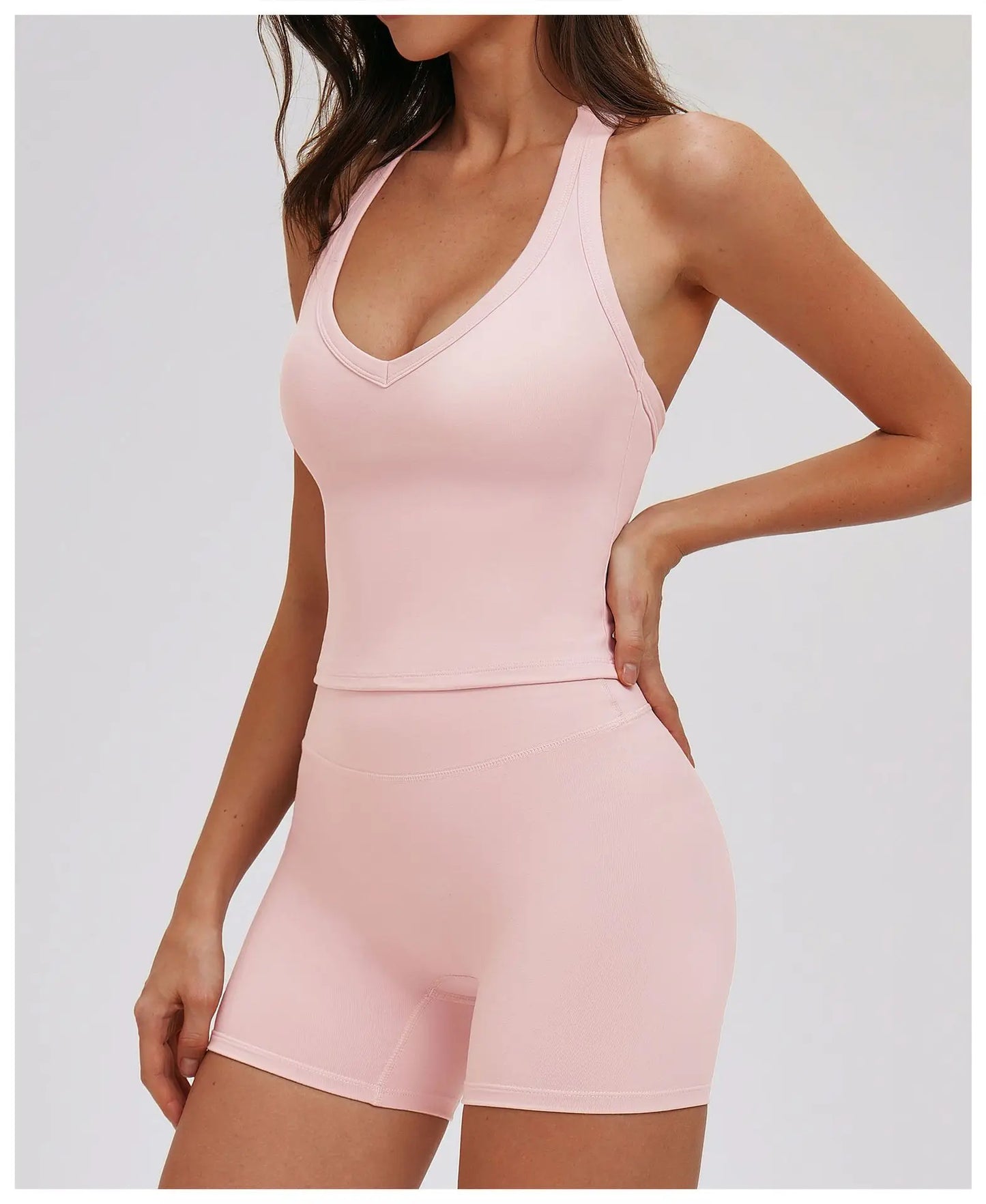 A&A ProBasics Cropped V Neck Racerback Tank Top