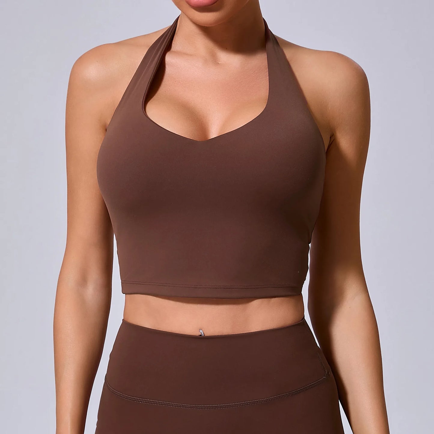 A&A ProSculpt Built In Bra Halter Neck Crop Top