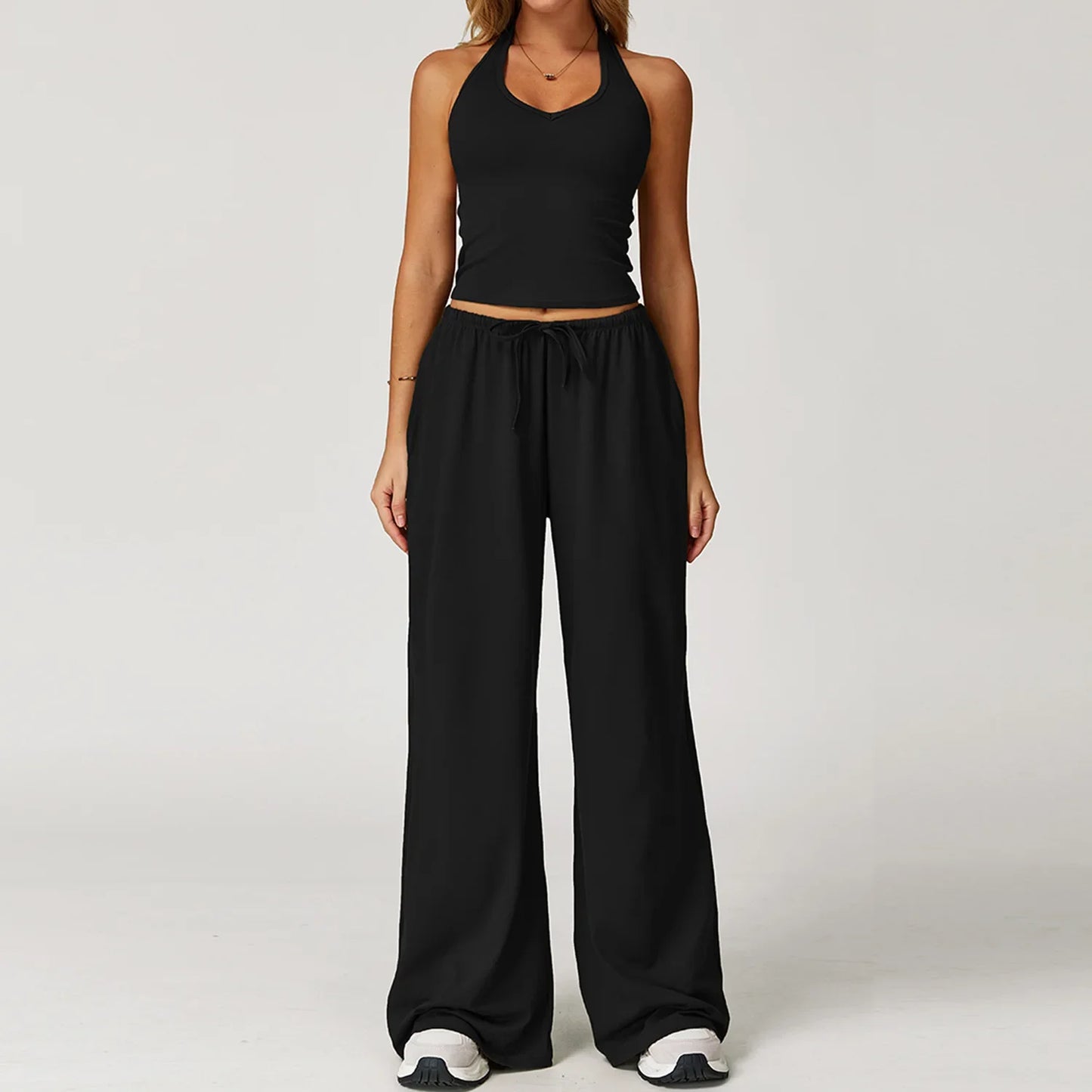 A&A Flexi Halter Top & Drawstring Trousers Set