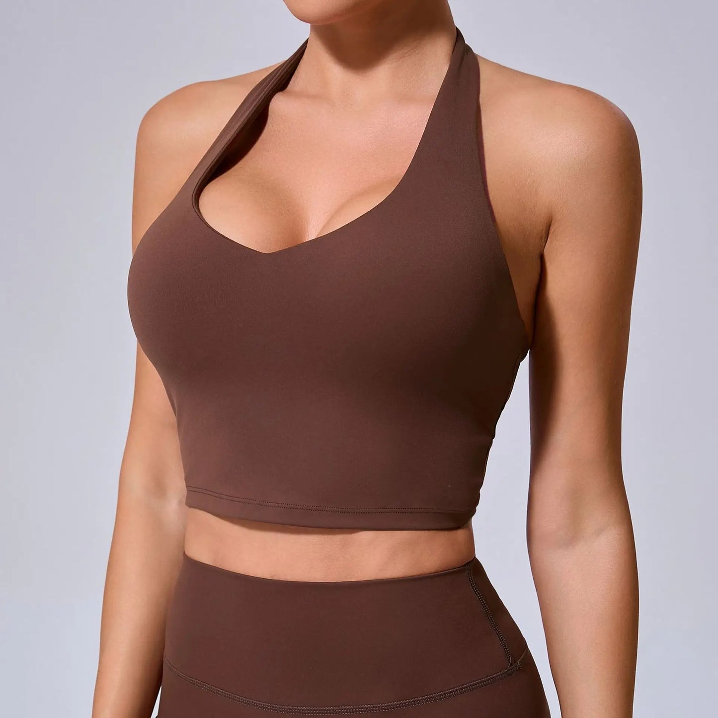 A&A ProSculpt Built In Bra Halter Neck Crop Top