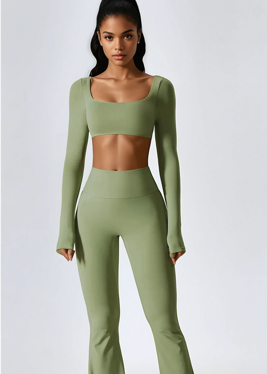 A&A Flexi Flare Leggings & Crop Top Set