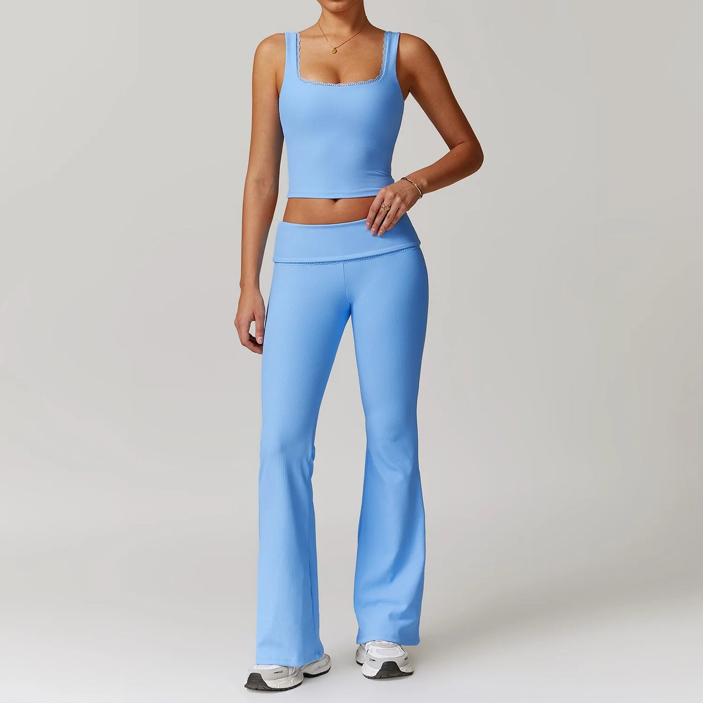 A&A ProLounge Vest Top & Fold Over Flare Trousers