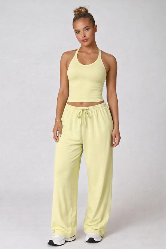 A&A Flexi Halter Top & Drawstring Trousers Set