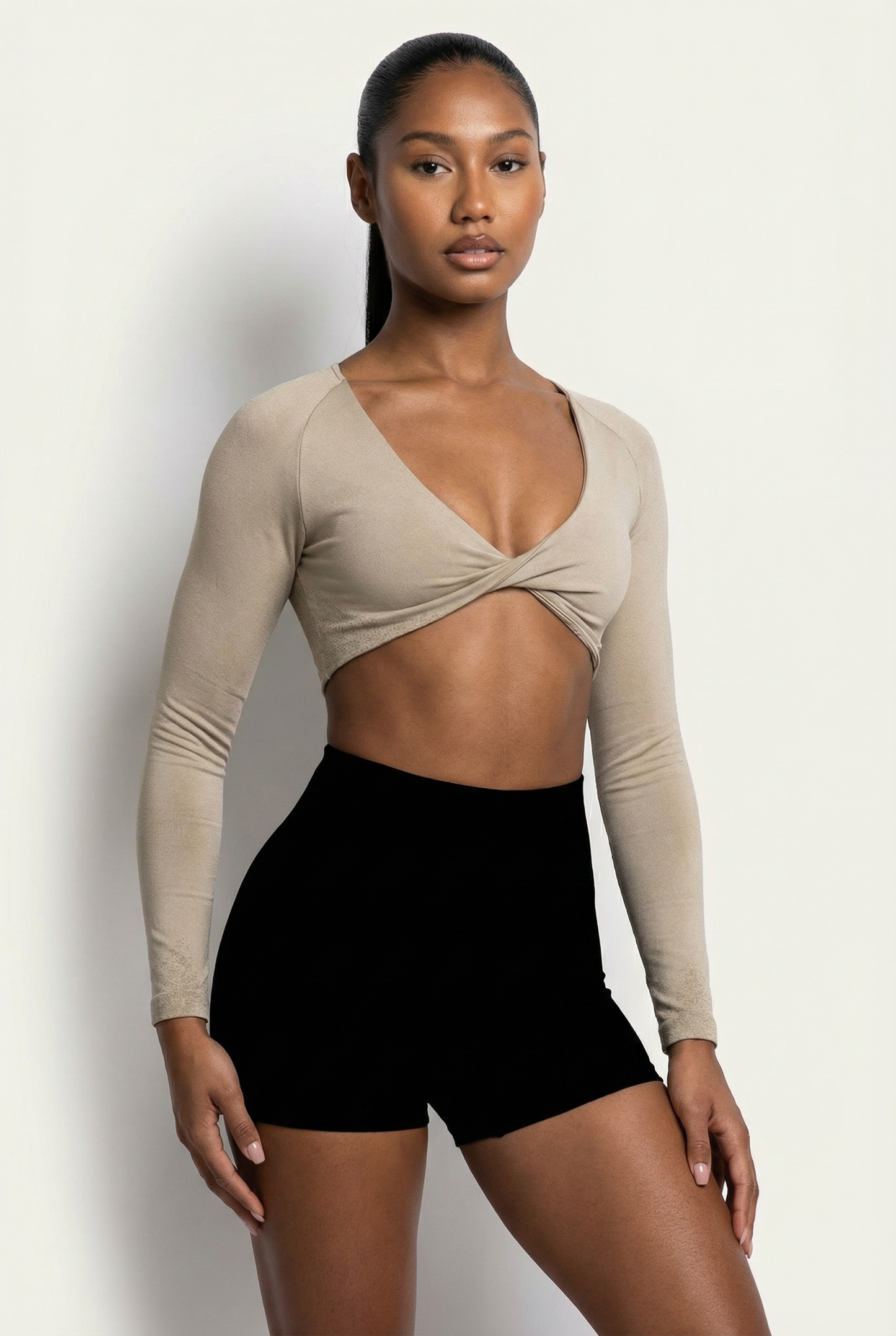 A&A ProSculpt Twist Front Long Sleeve Bra Top